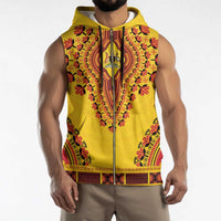 Personalized Uganda African Dashiki Sleeveless Zip Hoodie - Wonder Print Shop