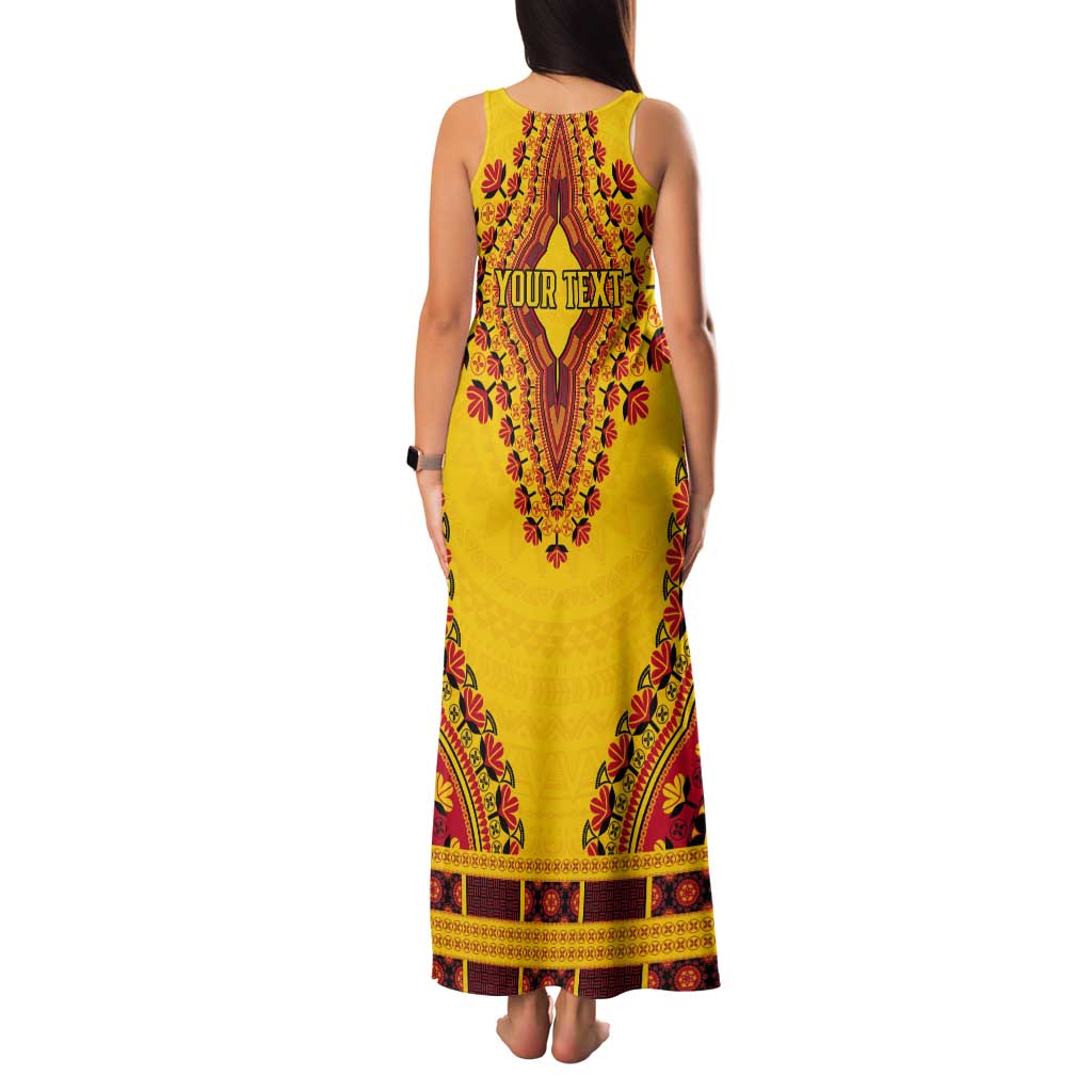 Personalized Uganda African Dashiki Tank Maxi Dress - Wonder Print Shop