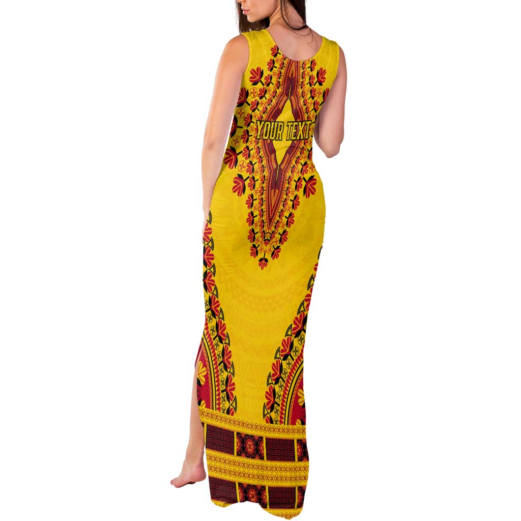 Personalized Uganda African Dashiki Tank Maxi Dress - Wonder Print Shop