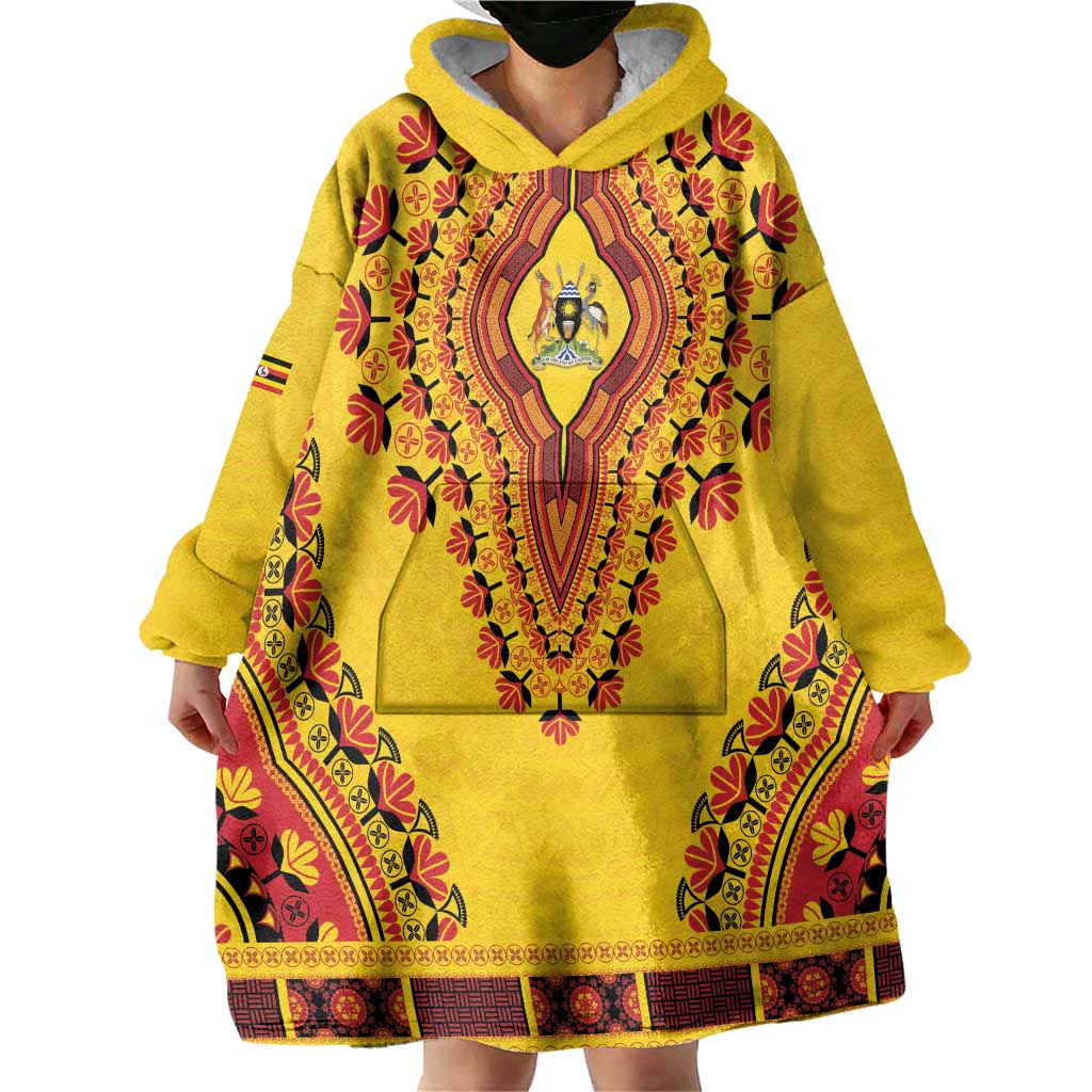 Personalized Uganda African Dashiki Wearable Blanket Hoodie - Wonder Print Shop