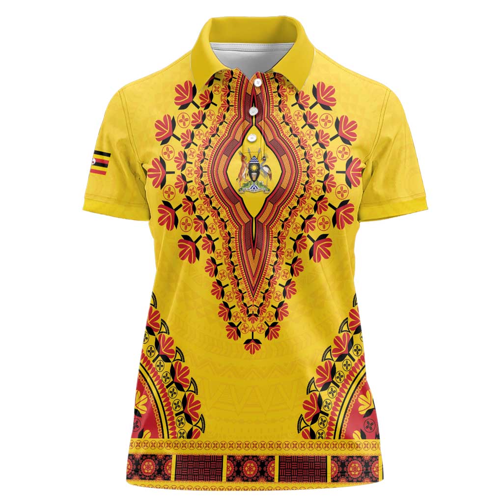 Personalized Uganda African Dashiki Women Polo Shirt - Wonder Print Shop