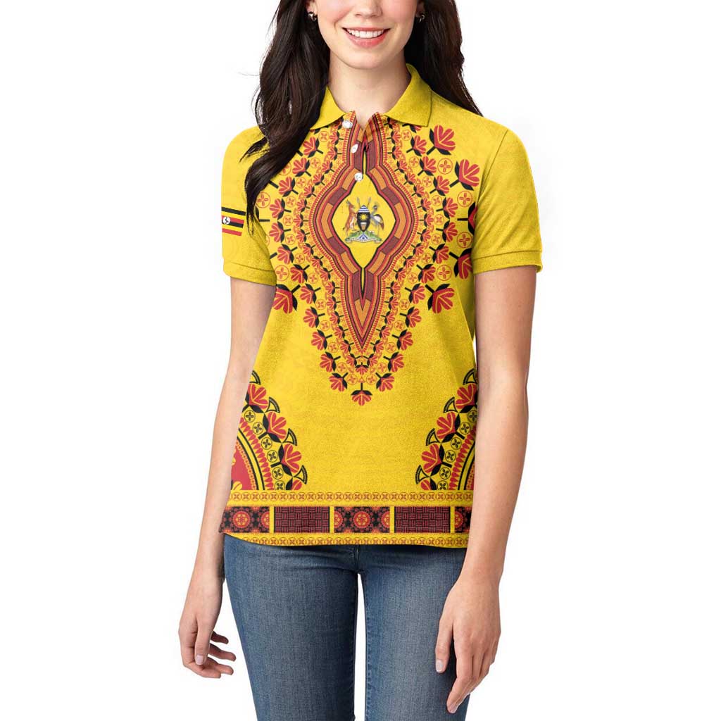 Personalized Uganda African Dashiki Women Polo Shirt - Wonder Print Shop