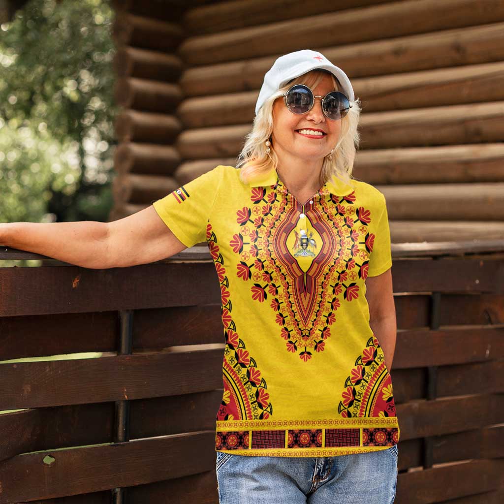 Personalized Uganda African Dashiki Women Polo Shirt - Wonder Print Shop
