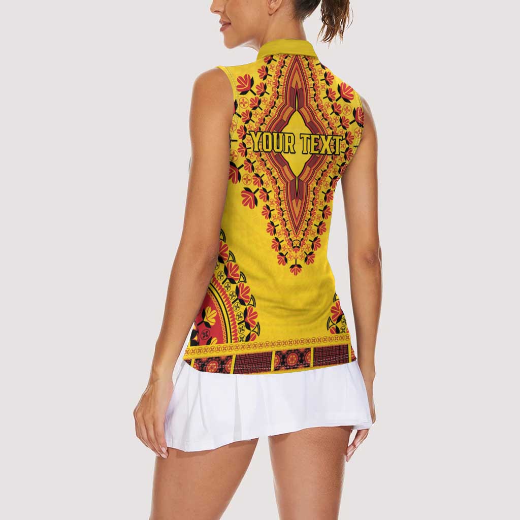 Personalized Uganda African Dashiki Women Sleeveless Polo Shirt - Wonder Print Shop