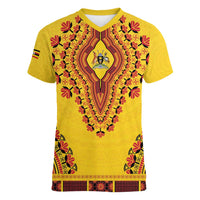 Personalized Uganda African Dashiki Women V-Neck T-Shirt - Wonder Print Shop