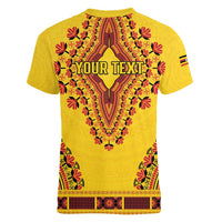 Personalized Uganda African Dashiki Women V-Neck T-Shirt - Wonder Print Shop