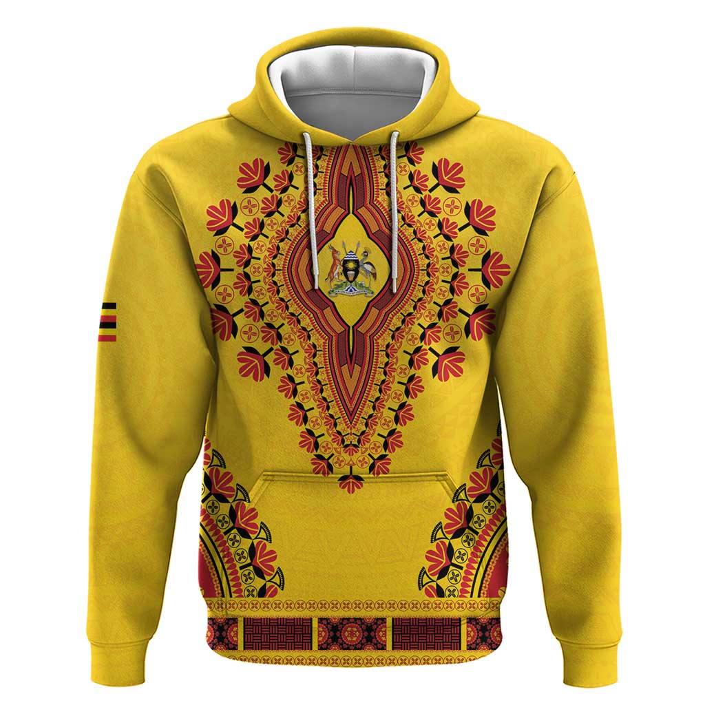Personalized Uganda African Dashiki Zip Hoodie - Wonder Print Shop