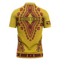 Personalized Uganda African Dashiki Zipper Polo Shirt - Wonder Print Shop
