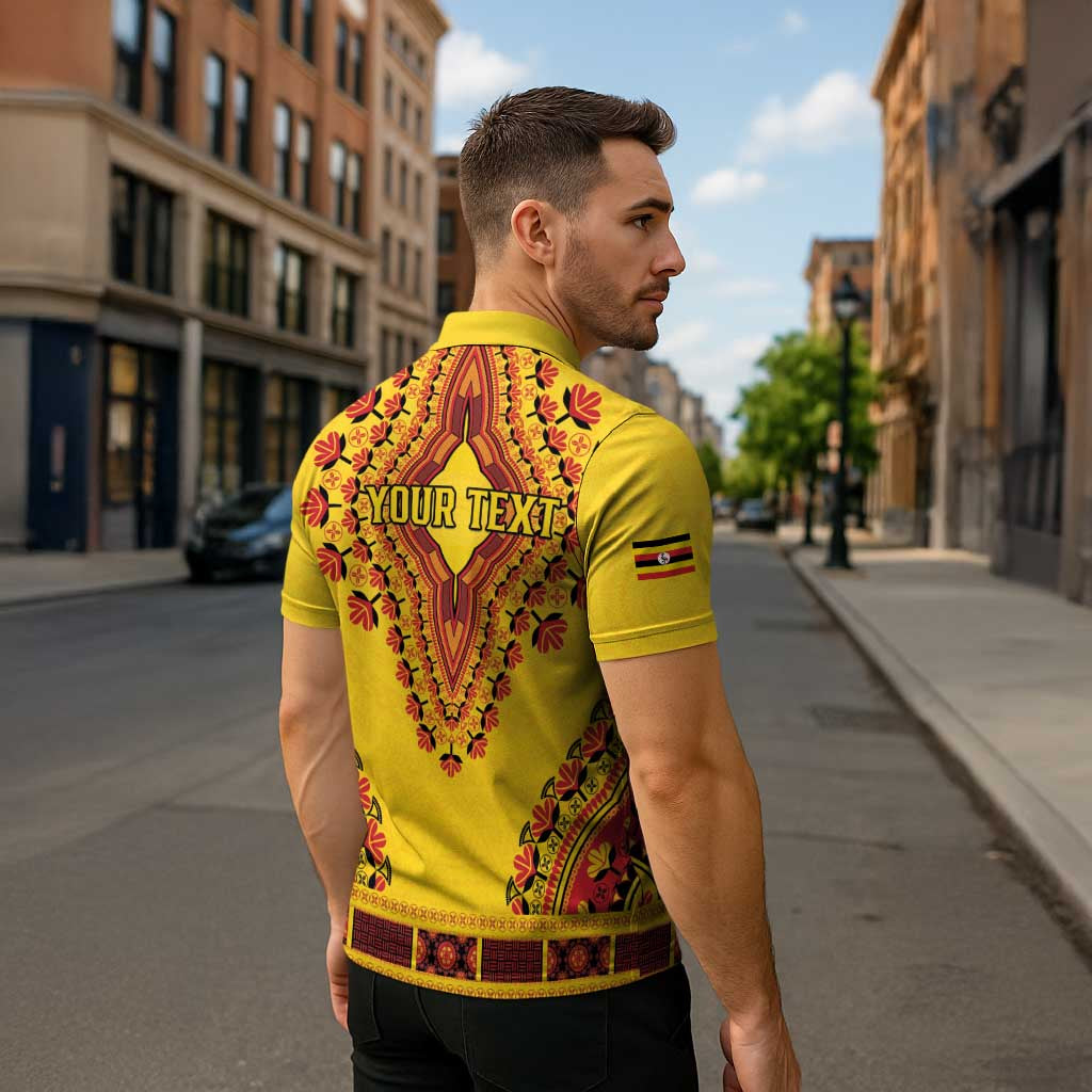Personalized Uganda African Dashiki Zipper Polo Shirt - Wonder Print Shop