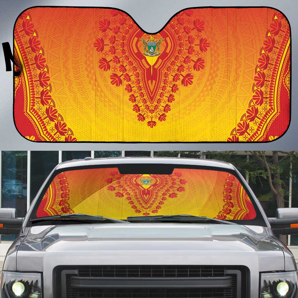 Zimbabwe African Dashiki Auto Sun Shade - Wonder Print Shop
