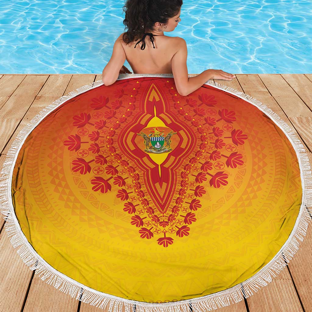 Zimbabwe African Dashiki Beach Blanket - Wonder Print Shop