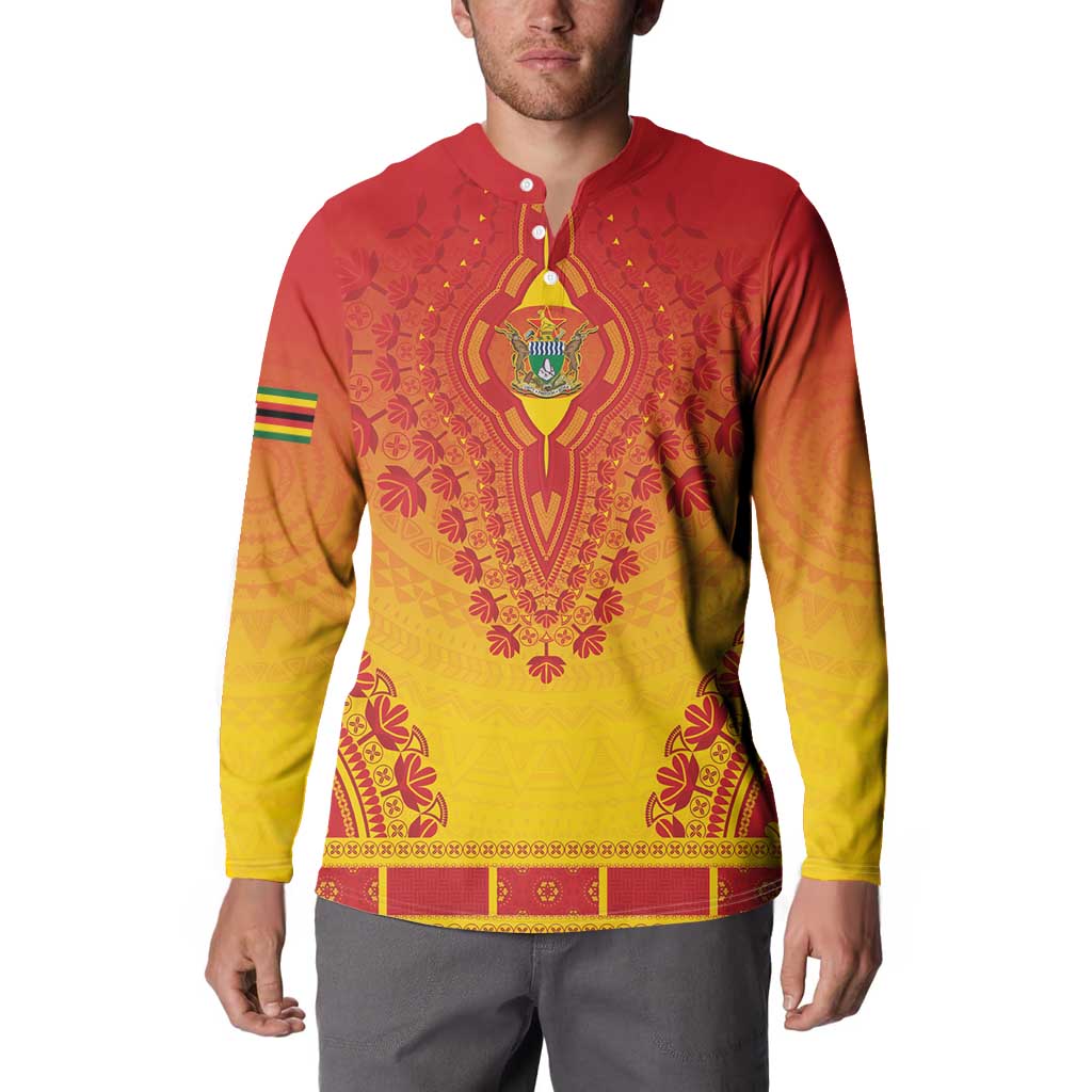 Personalized Zimbabwe African Dashiki Button Sweatshirt - Wonder Print Shop
