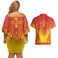 Personalized Zimbabwe African Dashiki Couples Matching Off Shoulder Short Dress and Hawaiian Shirt - Wonder Print Shop