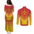 Personalized Zimbabwe African Dashiki Couples Matching Puletasi and Long Sleeve Button Shirt - Wonder Print Shop