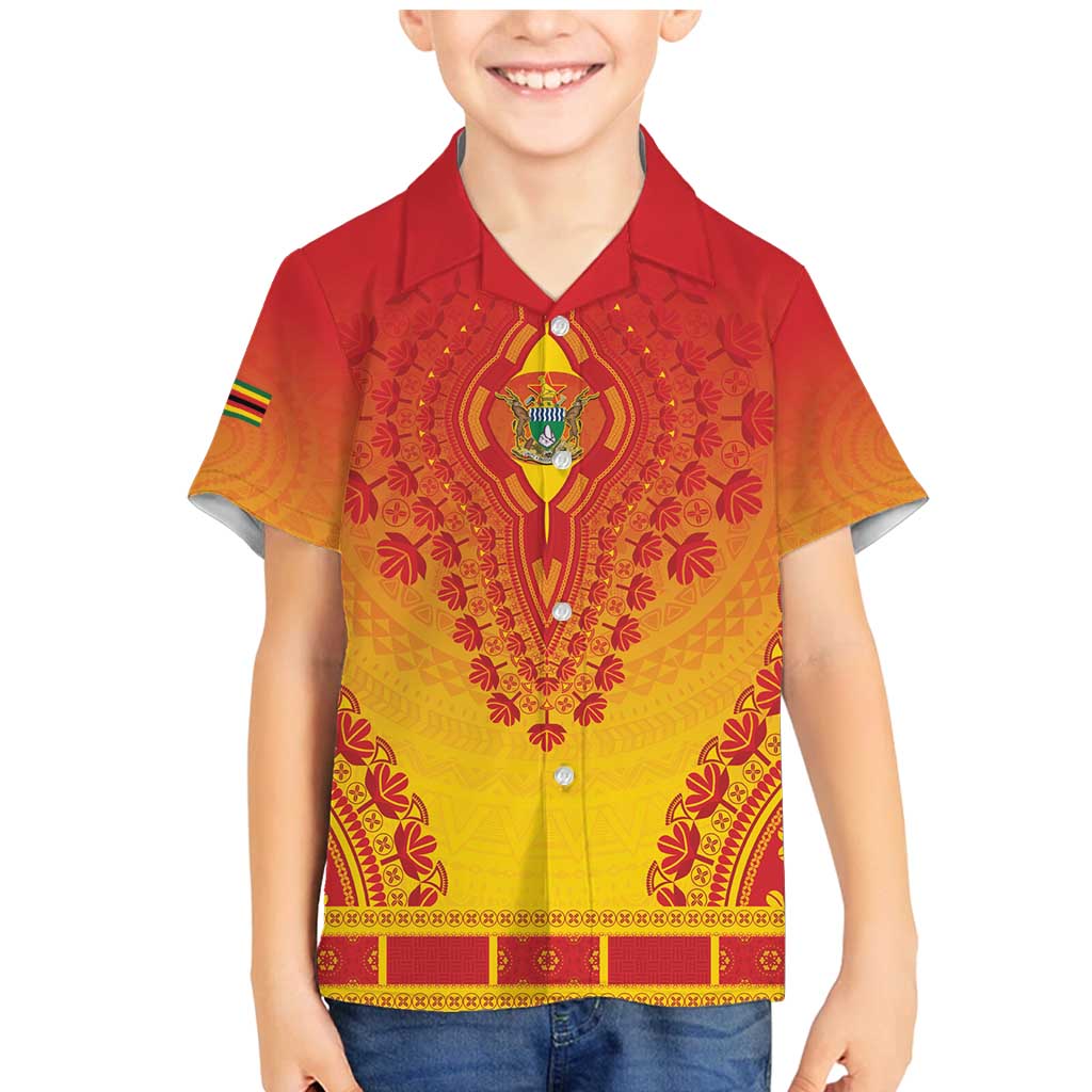 Personalized Zimbabwe African Dashiki Family Matching Mermaid Dress and Hawaiian Shirt - Wonder Print Shop