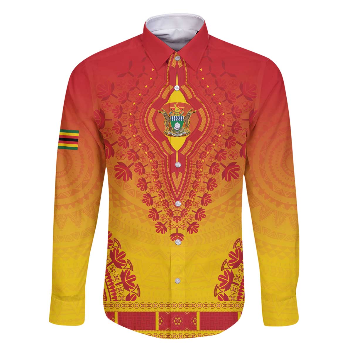 Personalized Zimbabwe African Dashiki Family Matching Off The Shoulder Long Sleeve Dress and Hawaiian Shirt - Wonder Print Shop