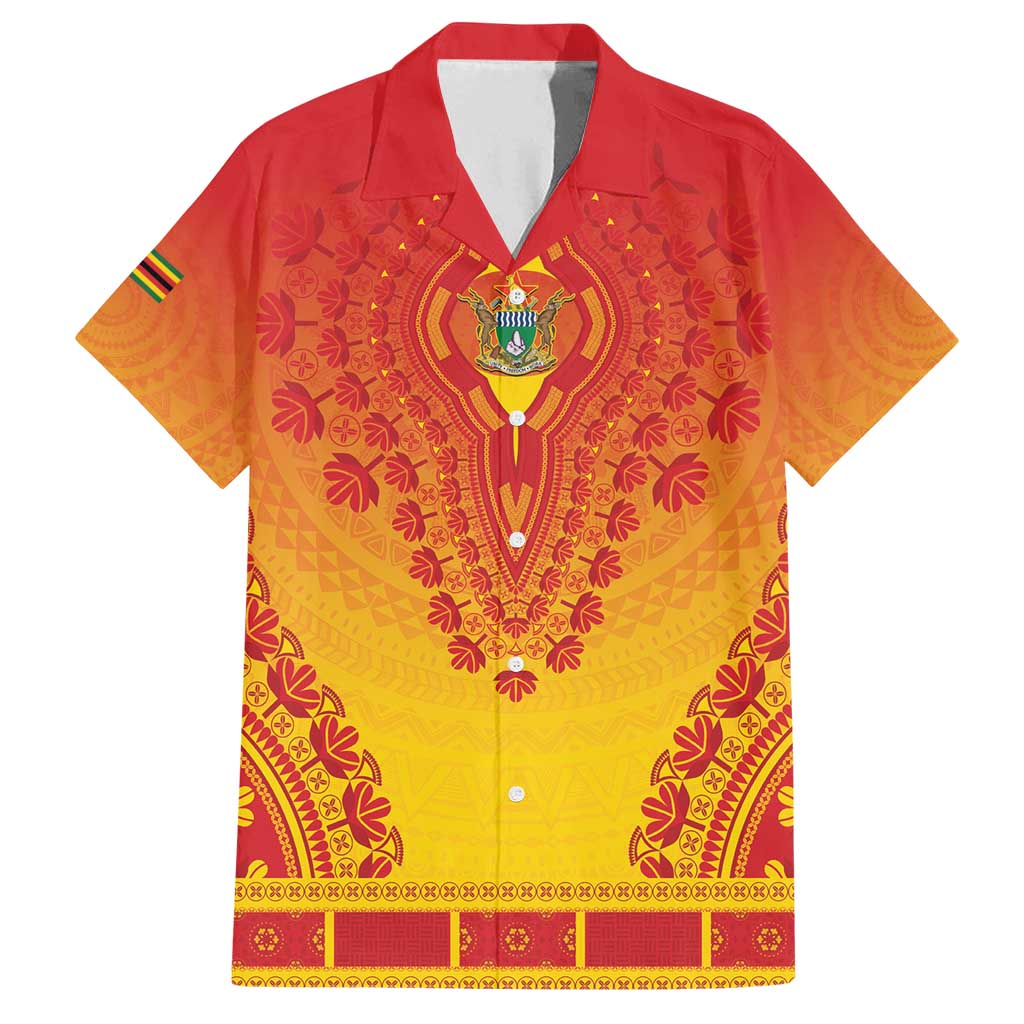 Personalized Zimbabwe African Dashiki Family Matching Off Shoulder Short Dress and Hawaiian Shirt - Wonder Print Shop