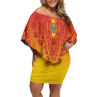 Personalized Zimbabwe African Dashiki Family Matching Off Shoulder Short Dress and Hawaiian Shirt - Wonder Print Shop