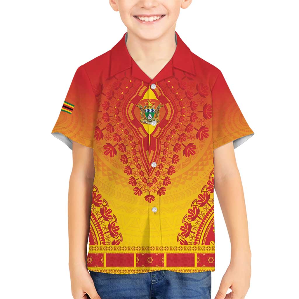 Personalized Zimbabwe African Dashiki Family Matching Tank Maxi Dress and Hawaiian Shirt - Wonder Print Shop