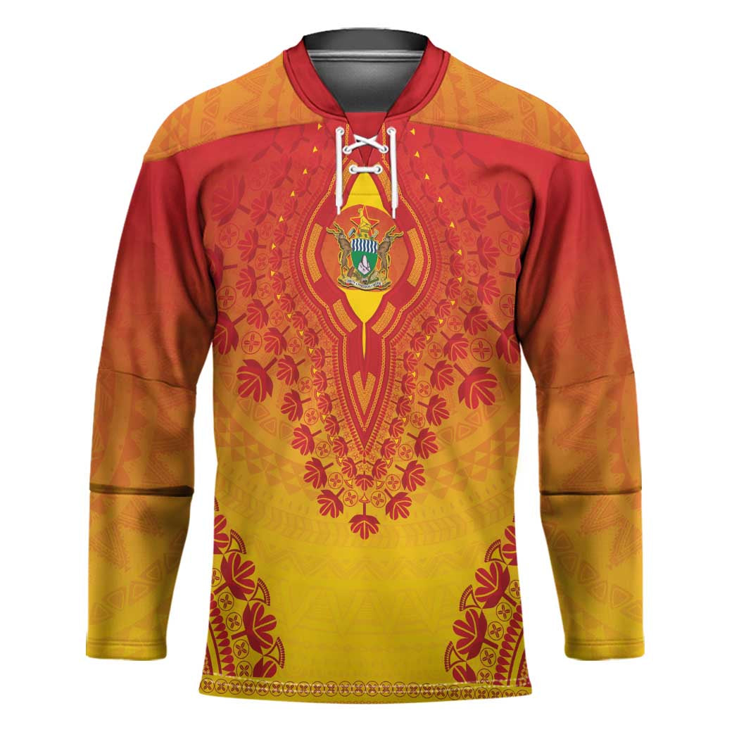 Personalized Zimbabwe African Dashiki Hockey Jersey - Wonder Print Shop