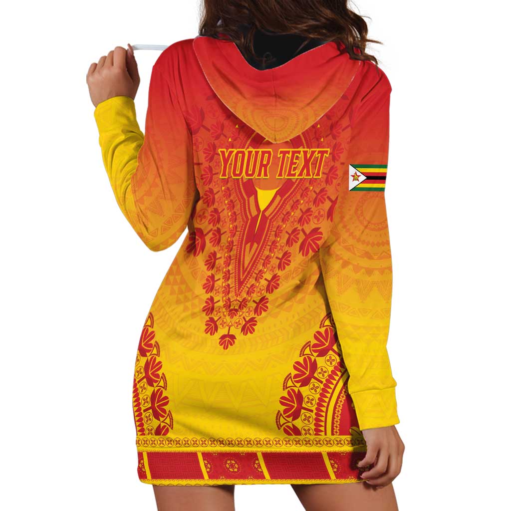 Personalized Zimbabwe African Dashiki Hoodie Dress - Wonder Print Shop