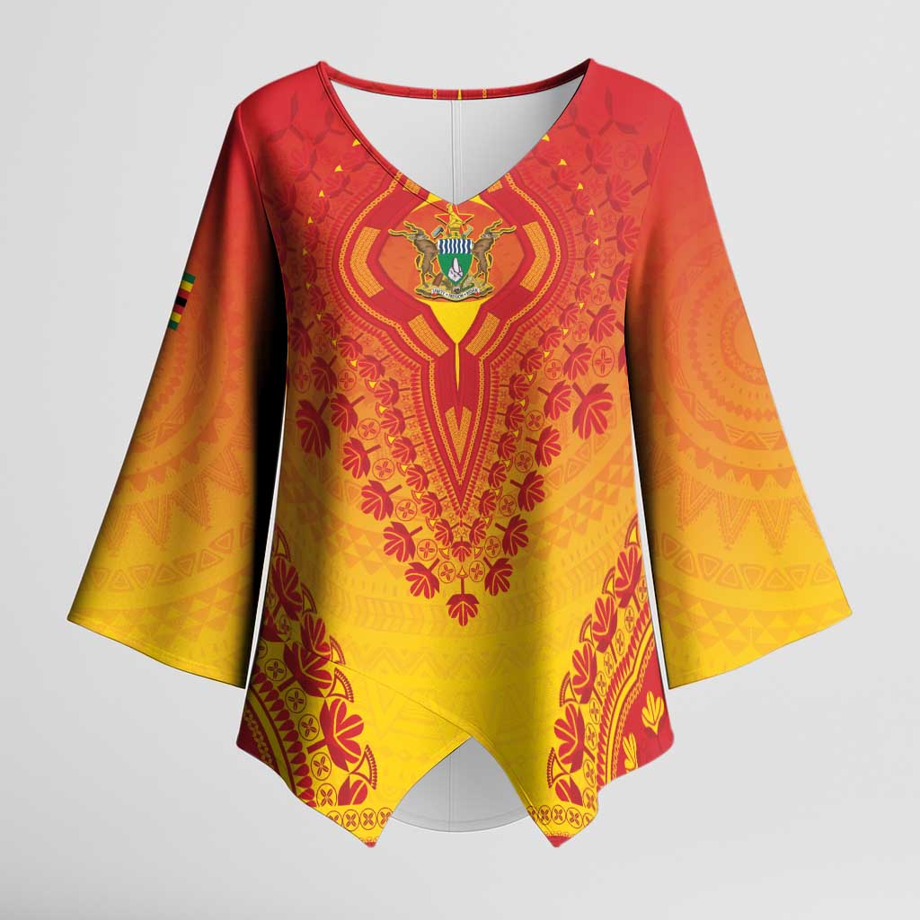 Personalized Zimbabwe African Dashiki Kimono Sleeve Blouse - Wonder Print Shop
