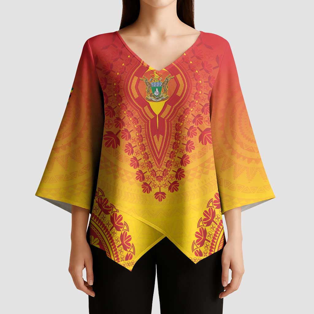 Personalized Zimbabwe African Dashiki Kimono Sleeve Blouse - Wonder Print Shop