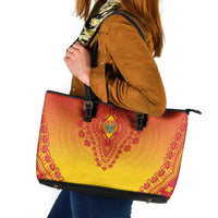 Zimbabwe African Dashiki Leather Tote Bag - Wonder Print Shop