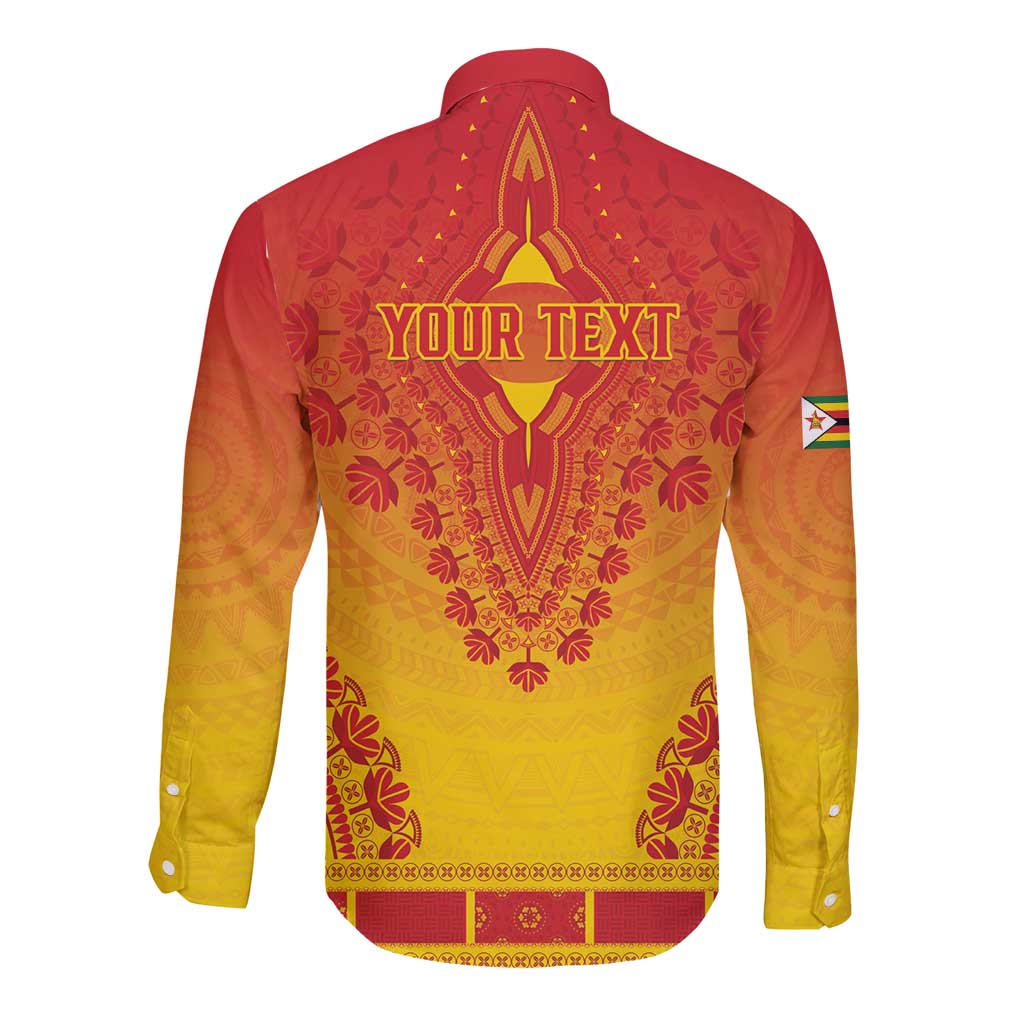 Personalized Zimbabwe African Dashiki Long Sleeve Button Shirt - Wonder Print Shop