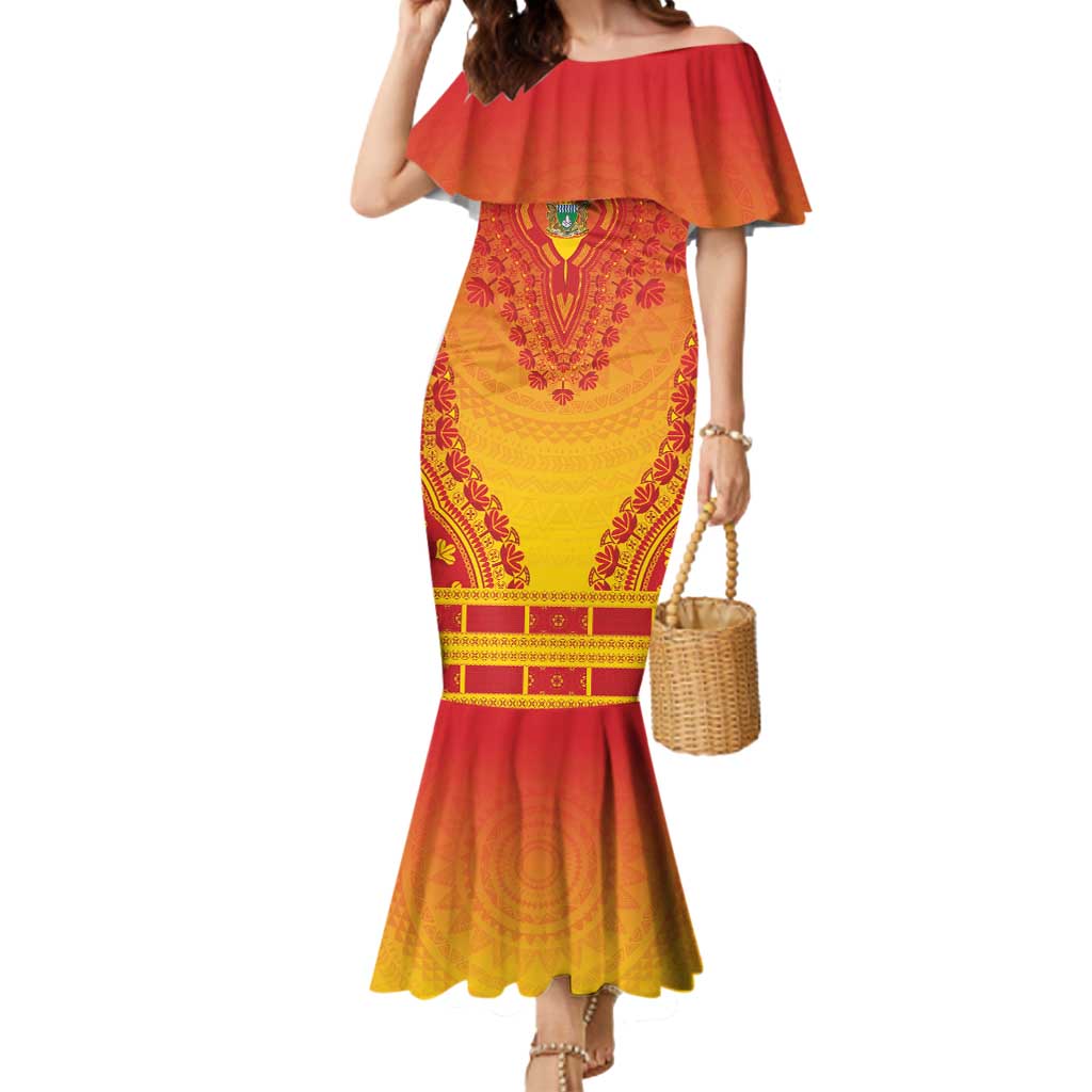 Personalized Zimbabwe African Dashiki Mermaid Dress - Wonder Print Shop