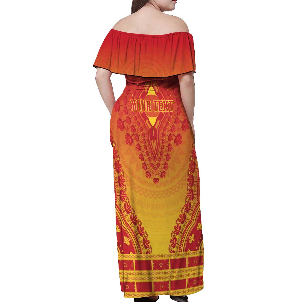 Personalized Zimbabwe African Dashiki Off Shoulder Maxi Dress - Wonder Print Shop