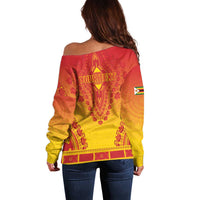 Personalized Zimbabwe African Dashiki Off Shoulder Sweater - Wonder Print Shop