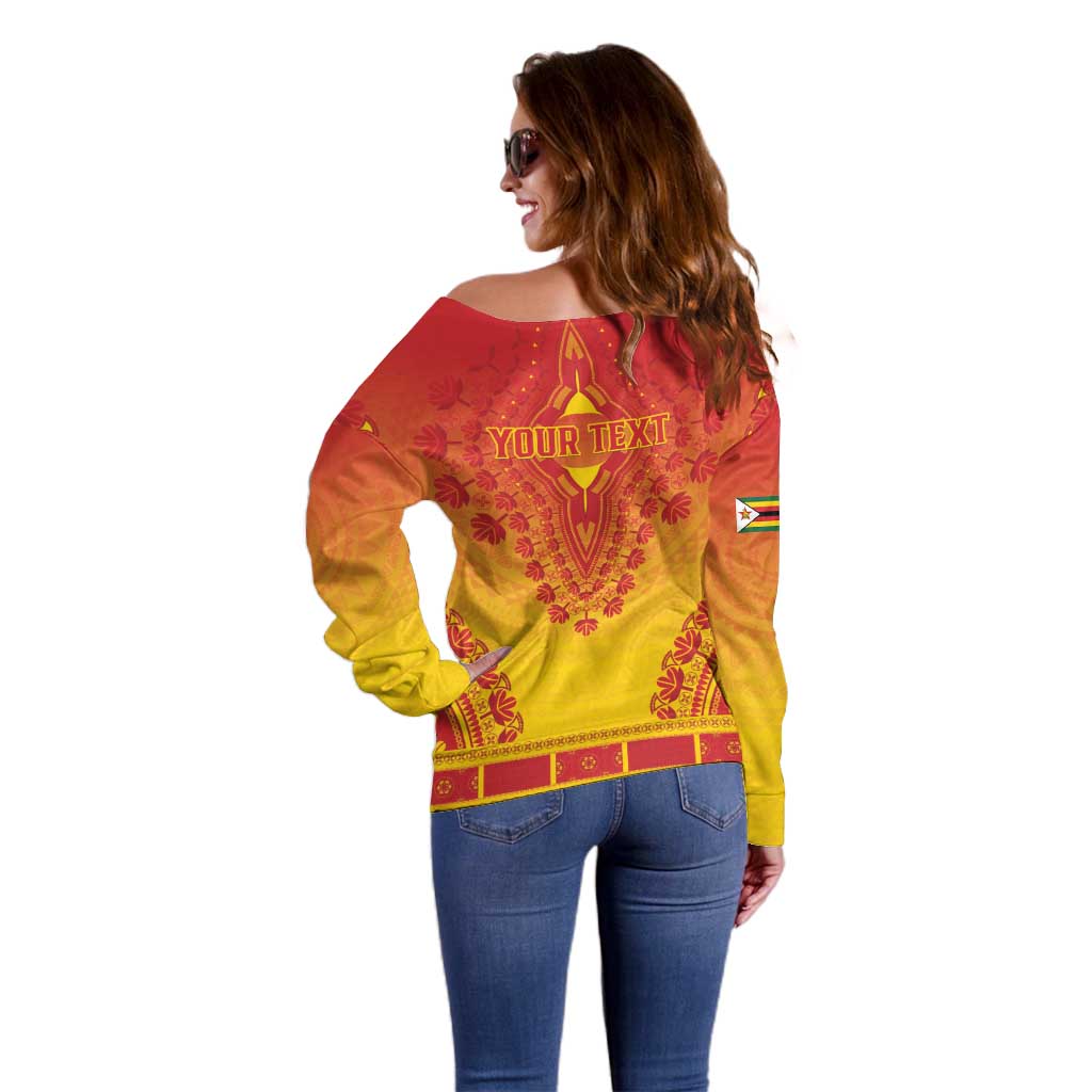 Personalized Zimbabwe African Dashiki Off Shoulder Sweater - Wonder Print Shop