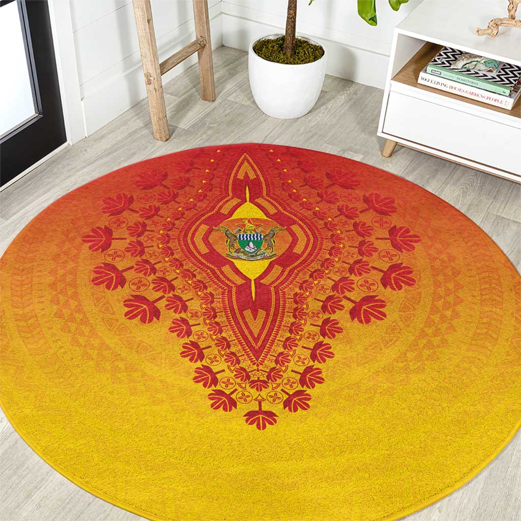 Zimbabwe African Dashiki Round Carpet - Wonder Print Shop