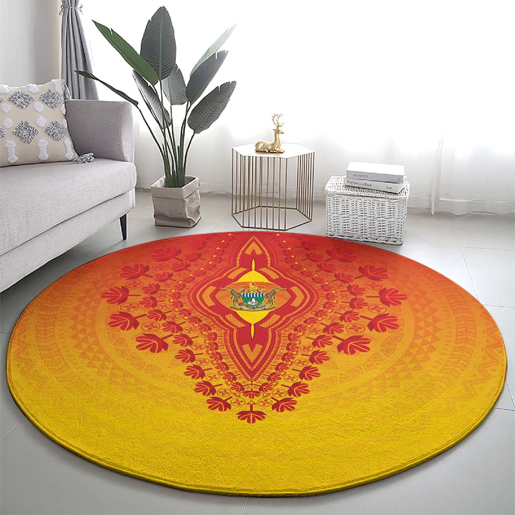 Zimbabwe African Dashiki Round Carpet - Wonder Print Shop