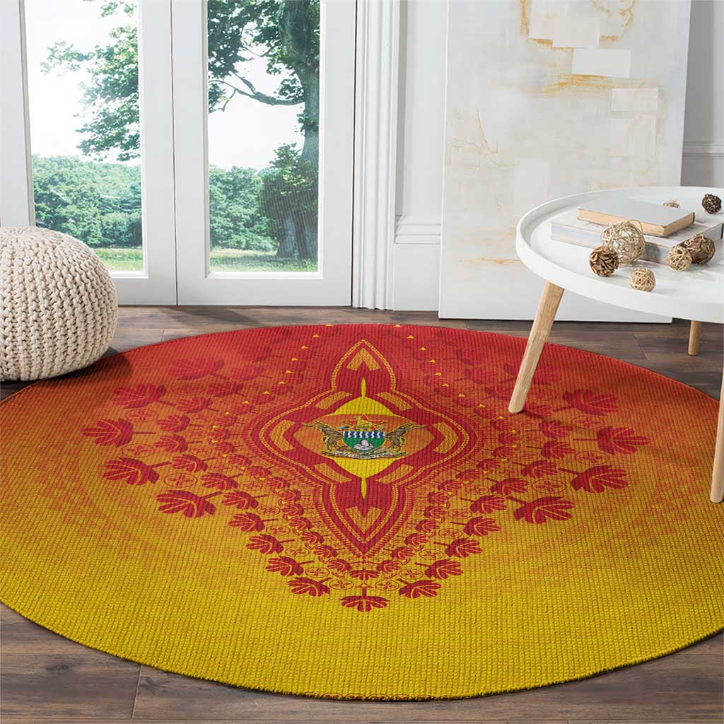 Zimbabwe African Dashiki Round Carpet - Wonder Print Shop