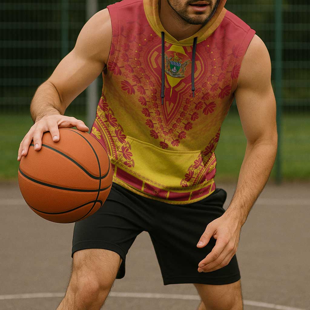 Personalized Zimbabwe African Dashiki Sleeveless Hoodie - Wonder Print Shop