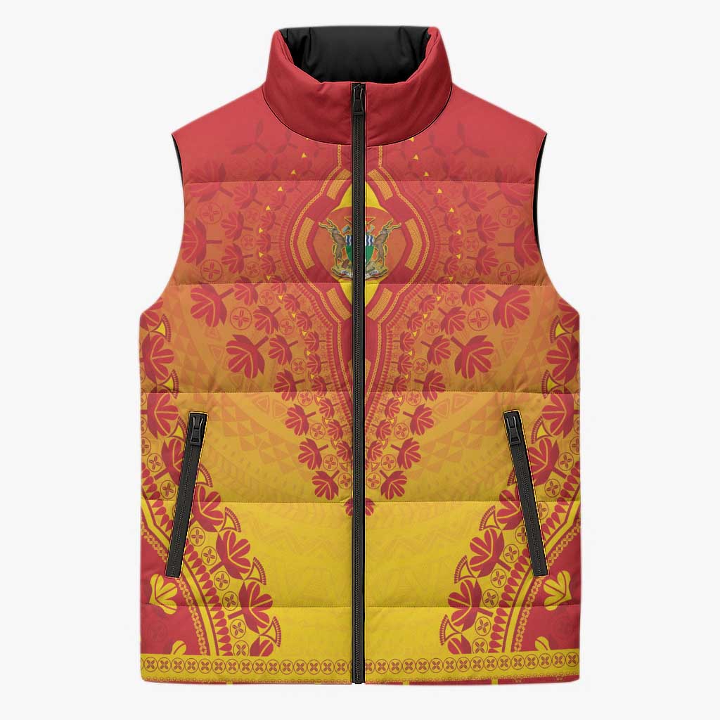 Personalized Zimbabwe African Dashiki Sleeveless Puffer Jacket - Wonder Print Shop