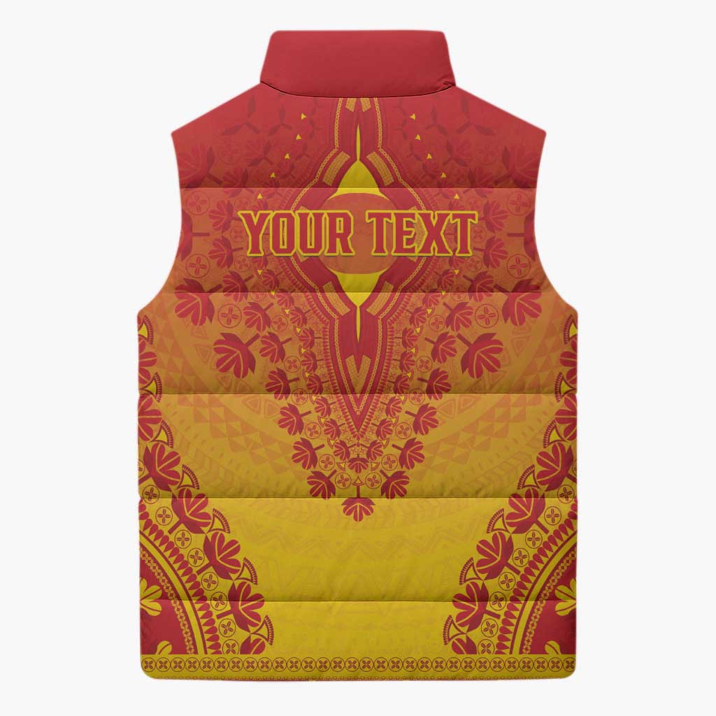 Personalized Zimbabwe African Dashiki Sleeveless Puffer Jacket - Wonder Print Shop