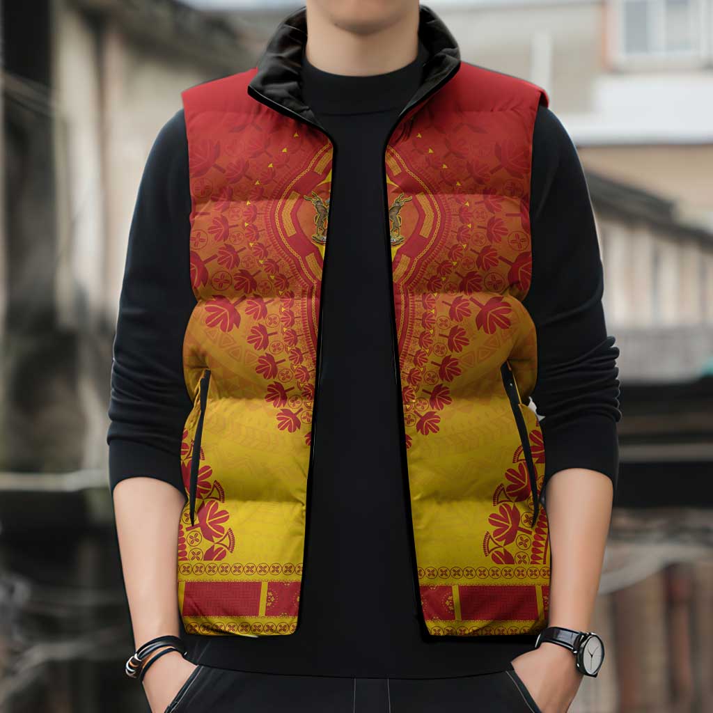 Personalized Zimbabwe African Dashiki Sleeveless Puffer Jacket - Wonder Print Shop