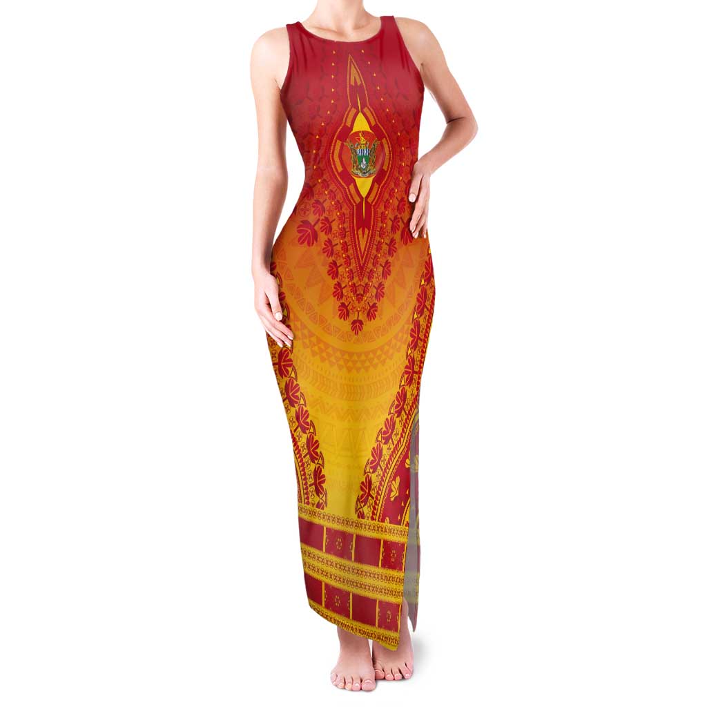 Personalized Zimbabwe African Dashiki Tank Maxi Dress - Wonder Print Shop