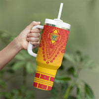 Personalized Zimbabwe African Dashiki Tumbler With Handle - Wonder Print Shop