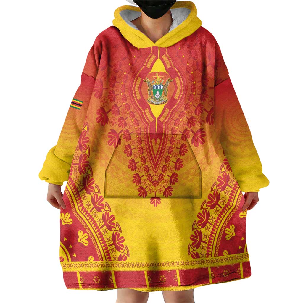 Personalized Zimbabwe African Dashiki Wearable Blanket Hoodie - Wonder Print Shop
