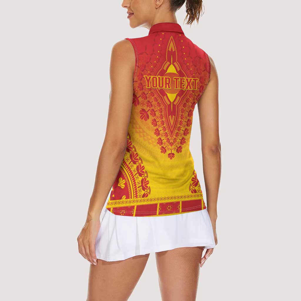 Personalized Zimbabwe African Dashiki Women Sleeveless Polo Shirt - Wonder Print Shop