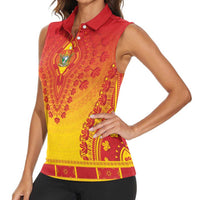 Personalized Zimbabwe African Dashiki Women Sleeveless Polo Shirt - Wonder Print Shop