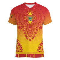 Personalized Zimbabwe African Dashiki Women V-Neck T-Shirt - Wonder Print Shop