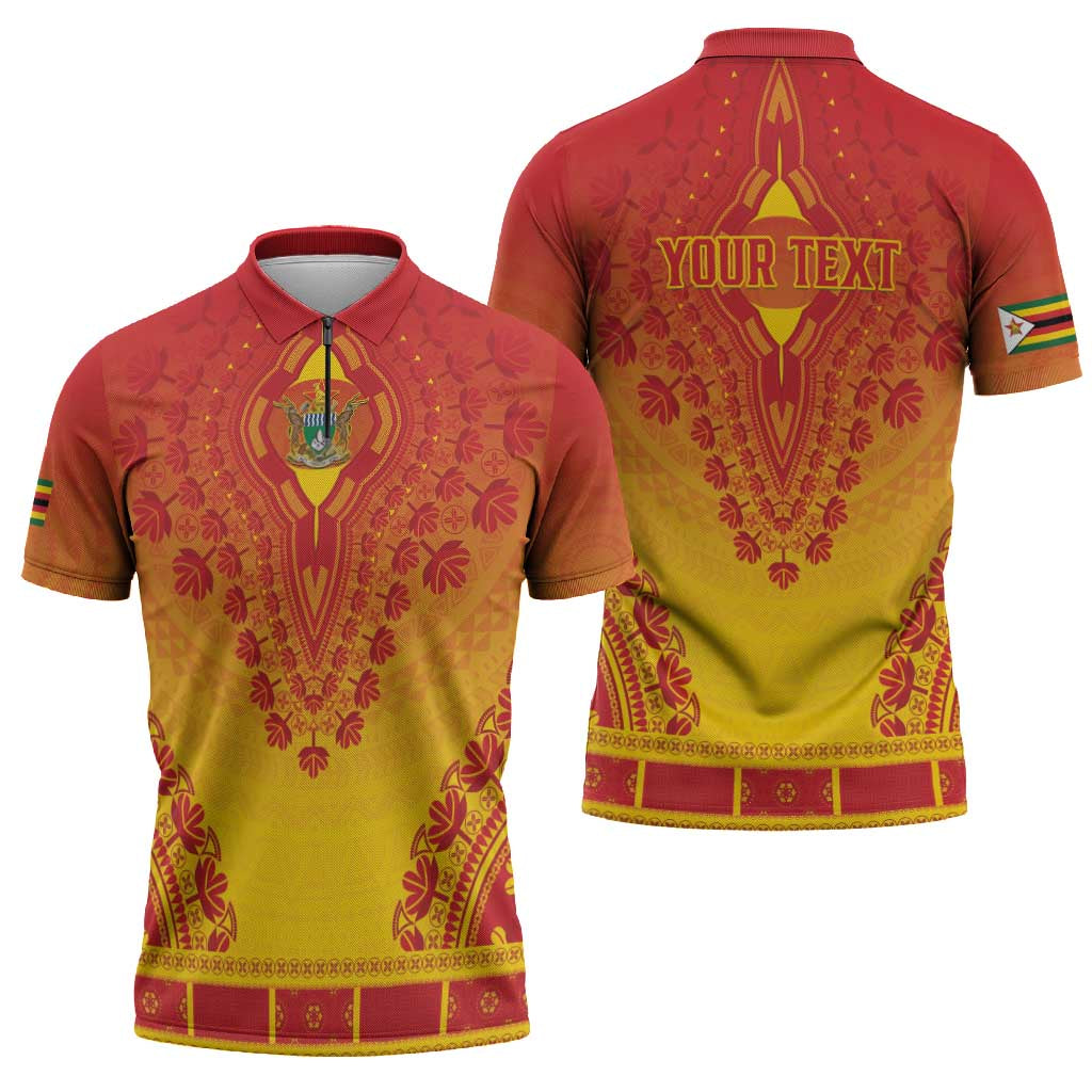 Personalized Zimbabwe African Dashiki Zipper Polo Shirt - Wonder Print Shop