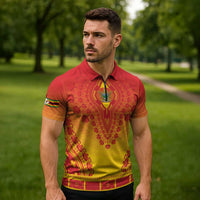 Personalized Zimbabwe African Dashiki Zipper Polo Shirt - Wonder Print Shop
