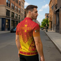 Personalized Zimbabwe African Dashiki Zipper Polo Shirt - Wonder Print Shop