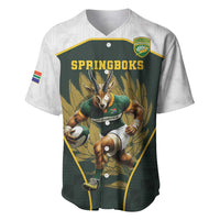 South Africa Rugby Personalised Baseball Jersey Springboks Mascot With King Protea -  African Pattern - Wonder Print Shop